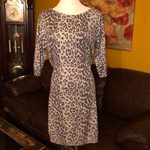 Leopard print sweater dress